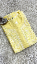 将图像加载到图库查看器中， Shahida Women&#39;s Lucknowi Handcrafted Cotton Chikankari Kurti - HONC188631
