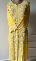 Load image into Gallery viewer, Women&#39;s Lucknowi Handcrafted Cotton Chikankari Kurti - HONC0301052
