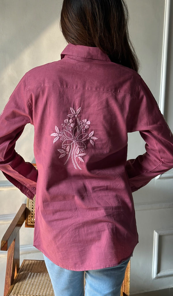 Women's Lucknowi Handcrafted Slub Cotton Chikankari Top - HONC0299152
