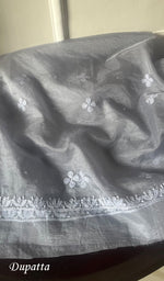 将图像加载到图库查看器中， Women&#39;s Lakhnavi Handcrafted Organza Chikankari Unstitched Full Suit Material - HONC0250851
