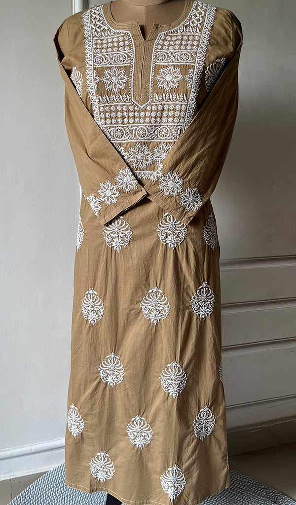 Women's Lucknowi Handcrafted Cotton Chikankari Kurti - HONC0301044