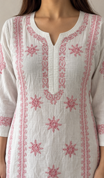Divya Women's Lucknowi Handcrafted Cotton Chikankari Kurti - HONC0213372