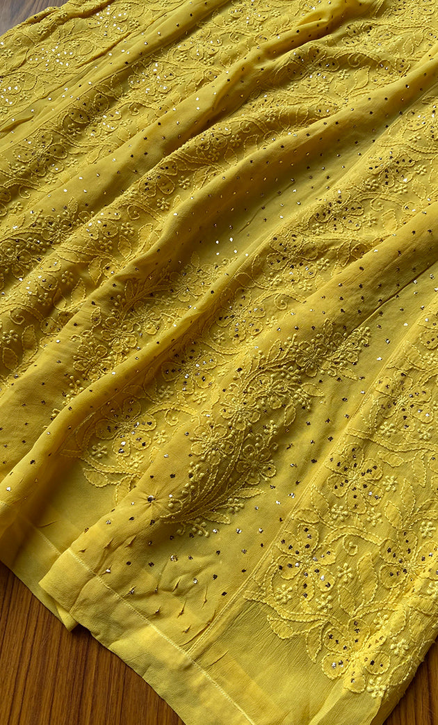 Nilofar Women's Lakhnavi Handcrafted Viscose Georgette Chikankari Anarkali - HONC0269042