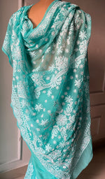 Load image into Gallery viewer, Women&#39;s Lucknowi Handcrafted Faux-Georgette Chikankari Saree - HONC0295212
