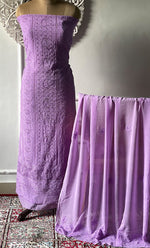 将图像加载到图库查看器中， Women&#39;s Lakhnavi Handcrafted Viscose Georgette Chikankari Full Suit Material - HONC0299905
