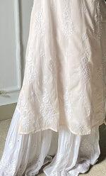 将图像加载到图库查看器中， Women&#39;s Lucknowi Handcrafted Viscose Georgette Chikankari Garrara - HONC0257445
