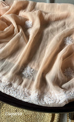 将图像加载到图库查看器中， Women&#39;s Lakhnavi Handcrafted Unstitched Faux-Georgette Chikankari Suit Material - HONC0277980
