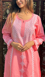 将图像加载到图库查看器中， Women&#39;s Lucknowi Handcrafted Cotton Chikankari Kurti - HONC0232227
