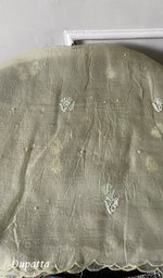 将图像加载到图库查看器中， Women's Lakhnavi Handcrafted Pure Organza Chikankari Unstitched Kurta And Dupatta Set- HONC0324983