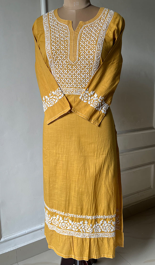 Women's Lucknowi Handcrafted Cotton Chikankari Kurti - HONC0301040