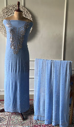 Load image into Gallery viewer, Women's Lucknowi Handcrafted Viscose Georgette Unstitched Chikankari Suit Material - HONC0338161