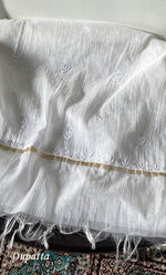 Load image into Gallery viewer, Women's Lakhnavi Handcrafted Unstitchd Mul Chanderi Kurta And Dupatta Set - HONC0323578