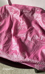 Load image into Gallery viewer, Women's Lakhnavi Handcrafted Tissue Chanderi Semi-Stitched Anarkali And Dupatta Set - HONC0323636