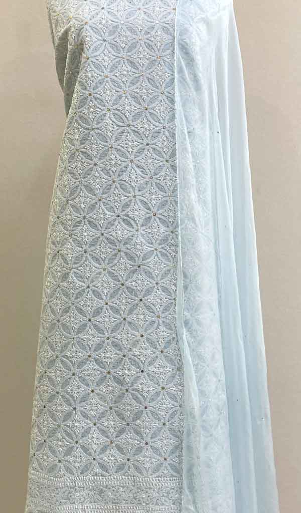 Women's Lakhnavi Handcrafted Cotton Chikankari Suit Material - HONC0222670