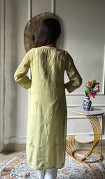 Load image into Gallery viewer, Sameena Women's Lakhnavi Handcrafted Muslin Chikankari Kurti - HONC0337439