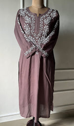 Load image into Gallery viewer, Women&#39;s Lucknowi Handcrafted Cotton Chikankari Kurti - HONC0301004
