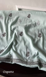 Load image into Gallery viewer, Women&#39;s Lakhnavi Handcrafted Cotton Chikankari Kurta And Kurta Dupatta Set - HONC0245292
