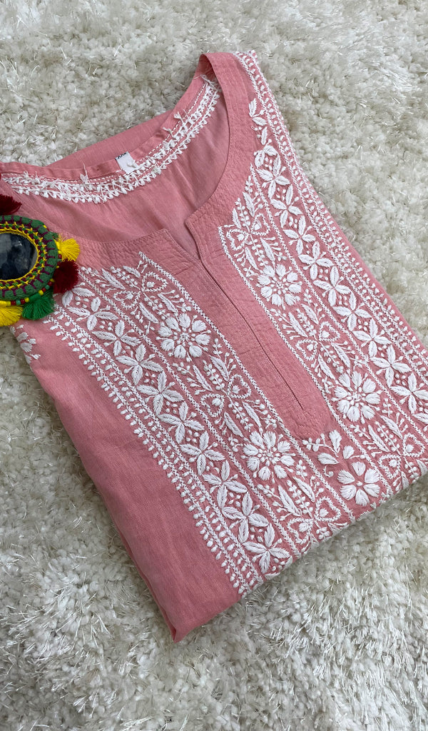 Mir Women's Lucknowi Handcrafted Cotton Chikankari Kurti - HONC0160273