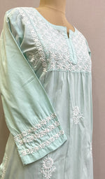 将图像加载到图库查看器中， Falak Women&#39;s Lucknowi Handcrafted Cotton Chikankari Kurti - HONC0220704
