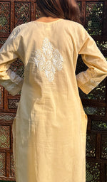 Load image into Gallery viewer, Women&#39;s Lucknowi Handcrafted Cotton Chikankari Kurti - HONC0234305
