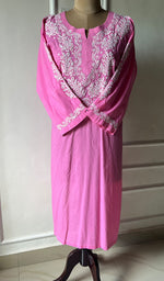将图像加载到图库查看器中， Women&#39;s Lucknowi Handcrafted Cotton Chikankari Kurti - HONC0300990
