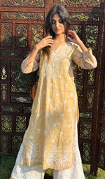 将图像加载到图库查看器中， Women&#39;s Lucknowi Handcrafted Cotton Chikankari Kurti - HONC0234284
