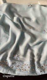 Load image into Gallery viewer, Women&#39;s Lakhnavi Handcrafted Viscose Georgette Chikankari Full Suit Material - HONC0270927
