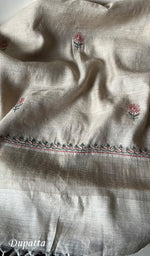 Load image into Gallery viewer, Women&#39;s Lakhnavi Handcrafted Munga Silk Chikankari Kurta And Dupatta Set - HONC0255938
