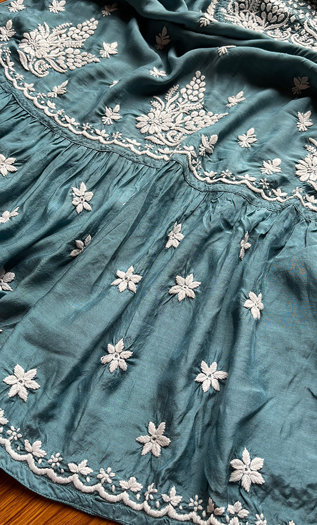Women's Lucknowi Handcrafted Muslin Chikankari Kurti - HONC0148253