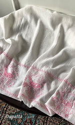 将图像加载到图库查看器中， Women's Lakhnavi Handcrafted Unstitched Mul Chanderi Kurta And Dupatta Set - HONC0312096