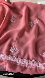 Load image into Gallery viewer, Women&#39;s Lucknowi Handcrafted Faux-Georgette Chikankari Suit Material - HONC0263004
