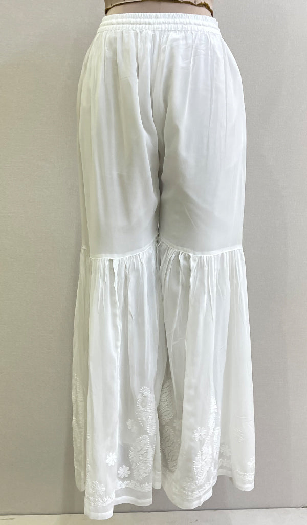 Women's Lucknowi Handcrafted Viscose Georgette Chikankari Sharara - HONC0169585