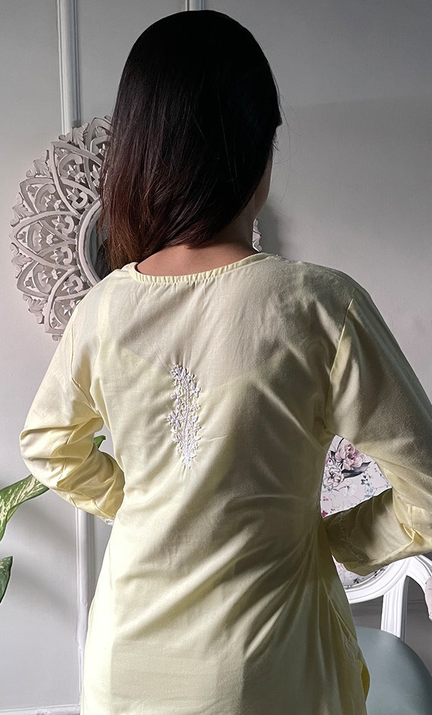 Women's Lucknowi Handcrafted Cotton Chikankari Kurti - HONC0330718