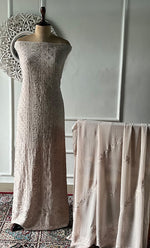 Load image into Gallery viewer, Women's Lucknowi Handcrafted Viscose Georgette Unstitched Chikankari Suit Material - HONC0325149