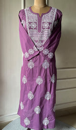 Load image into Gallery viewer, Women&#39;s Lucknowi Handcrafted Cotton Chikankari Kurti - HONC0300980
