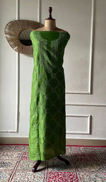 Load image into Gallery viewer, Women's Lakhnavi Handcrafted Tussar Silk Chikankari Unstitched Kurti Fabric - HONC0371822
