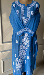 将图像加载到图库查看器中， Women&#39;s Lucknowi Handcrafted Cotton Chikankari Kurti - HONC0301056
