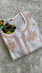 将图像加载到图库查看器中， Gulshan Women&#39;s Lucknowi Handcrafted Cotton Chikankari Kurti - HONC0159604
