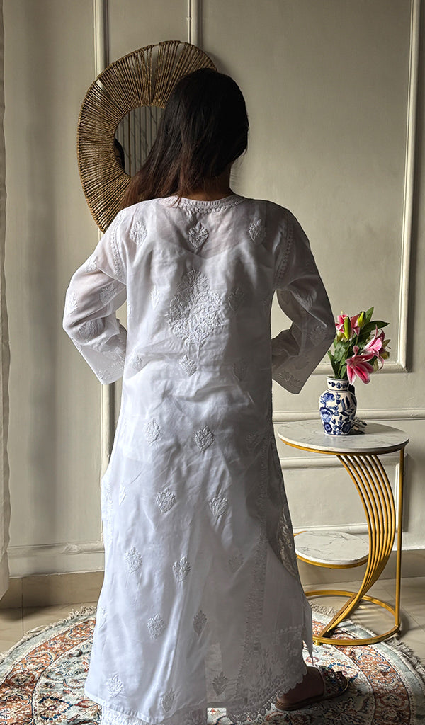 Women's Lakhnavi Handcrafted Cotton Chikankari Kurti - HONC0343517