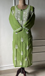Load image into Gallery viewer, Women&#39;s Lucknowi Handcrafted Cotton Chikankari Kurti - HONC0301046

