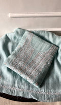 Zeba Women's Lakhnavi Handcrafted Mul Chanderi Unstitched Kurta And Dupatta Set- HONC0322451