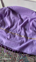 Load image into Gallery viewer, Women's Lakhnavi Handcrafted Mul Chanderi Unstitched Chikankari Full Suit Material - HONC0328125