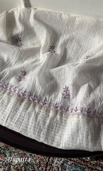 Load image into Gallery viewer, Women's Lakhnavi Handcrafted Unstitched Mul Chanderi Kurta And Dupatta Set - HONC0327489