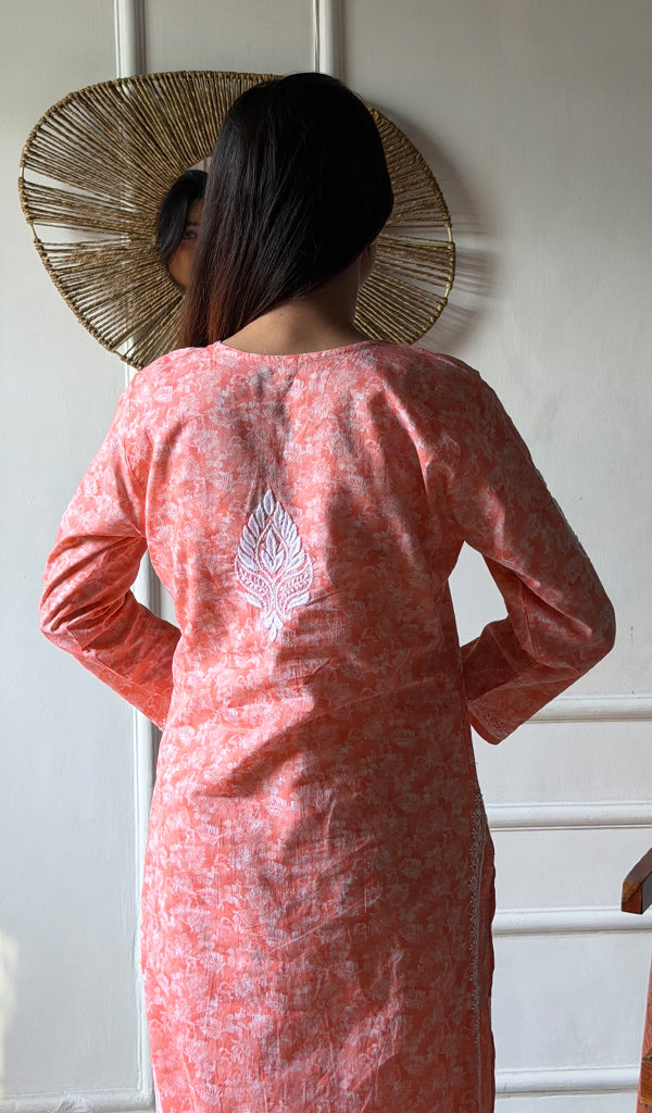 Women's Lucknowi Handcrafted Cotton Chikankari Kurti - HONC0350558