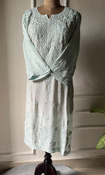 Load image into Gallery viewer, Women&#39;s Lakhnavi Handcrafted Muslin Chikankari Kurti - HONC0175654
