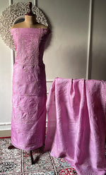 Load image into Gallery viewer, Women&#39;s Lakhnavi Handcrafted Tussar Silk Chikankari Kurta And Dupatta Set - HONC0307385
