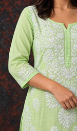 Women's Lucknowi Handcrafted Cotton Chikankari Kurti- HONC0392355