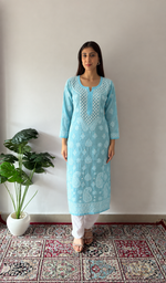Women's Lucknowi Handcrafted Cotton Chikankari Kurti- HONC392373