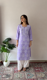 Women's Lucknowi Handcrafted Cotton Chikankari Kurti- HONC392382