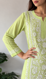 Iqra Women's Lucknowi Handcrafted Cotton Chikankari Kurti - HONC0141263